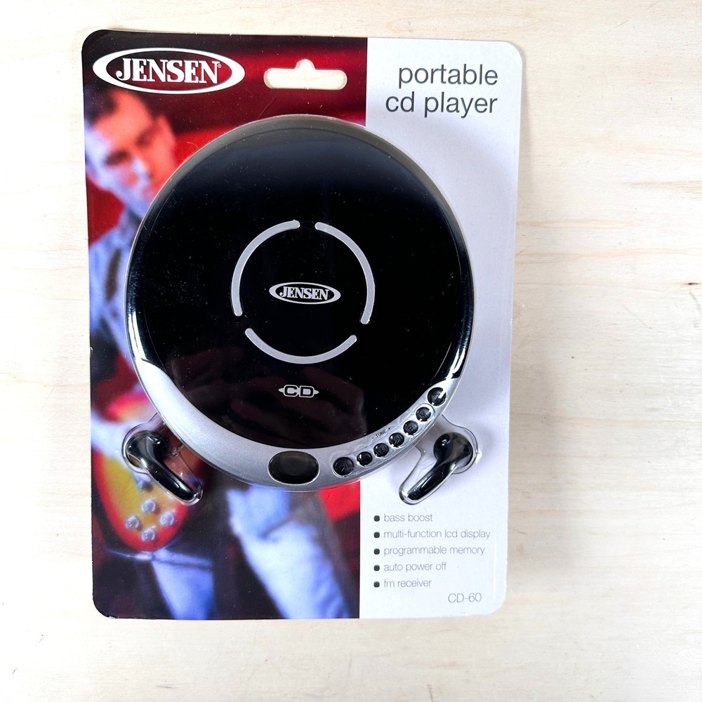 NIB Jensen Portable CD Player CD-60 New In Package Bass Boost FM Anti-Skip
